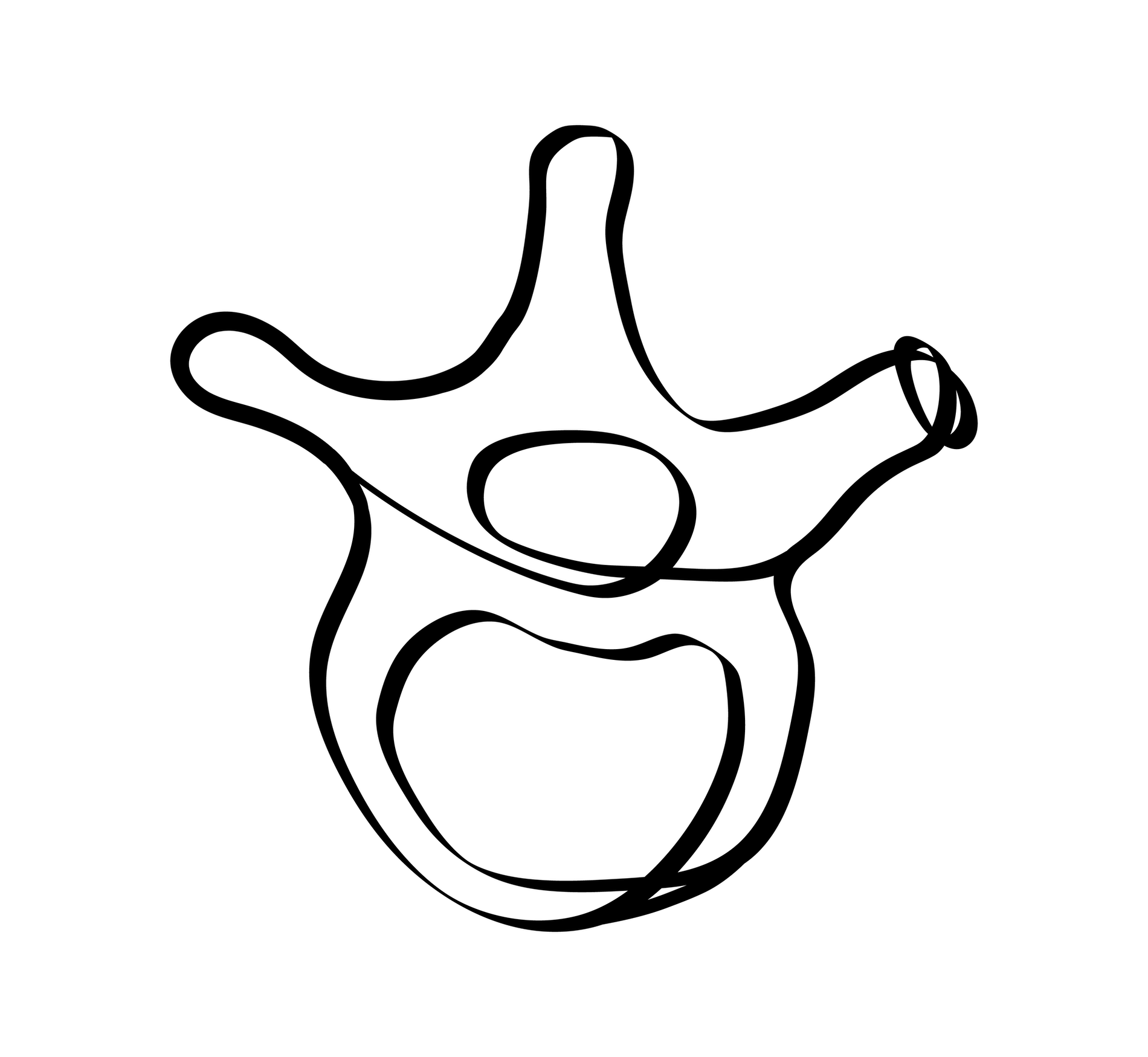 Skizze Brustwirbelsäule